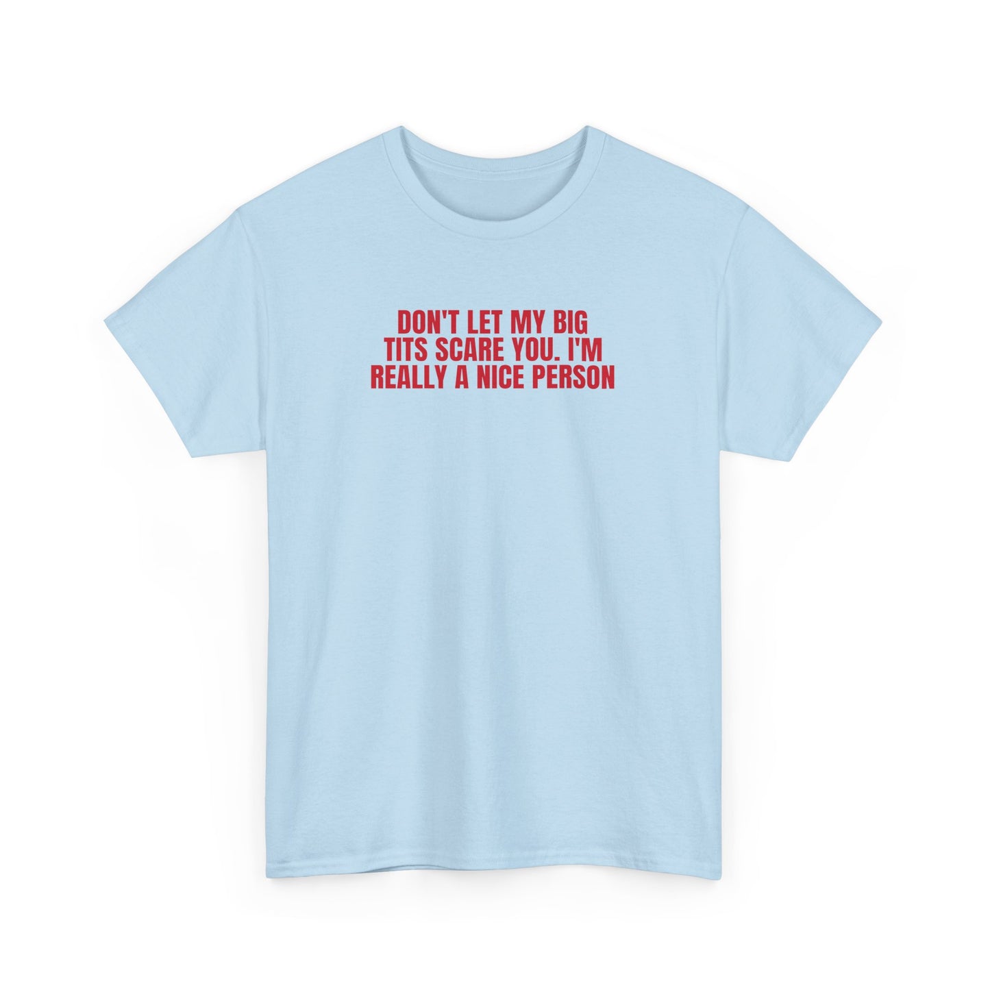 Dont Let My Big Tits Scare You Funny Meme Shirt